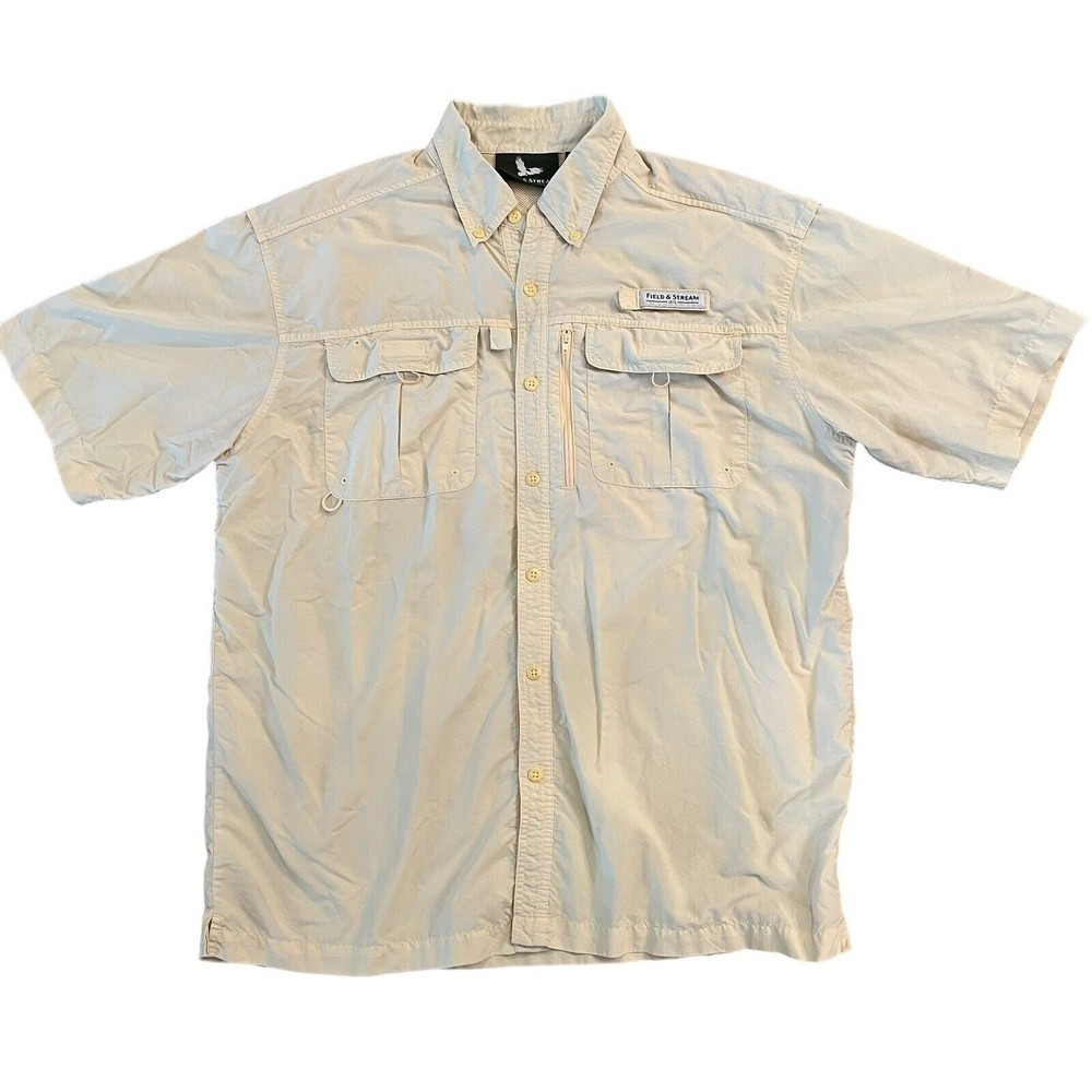 Field & Stream Mens Vented Fishing Shirt Yellow Size Large